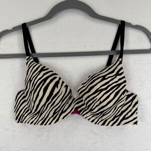 Maidenform 36B Bra Zebra Print Pink Everyday Comfort Adjustable Black Straps